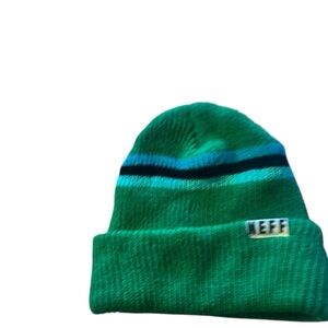 Neff Striped Green and Blue Beanie